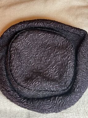 Vintage Jan Leslie Custom Design 60s Turban Hat Cloqué Tassels Art Glass Beads